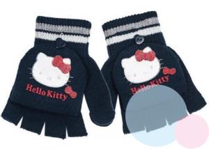 Rukavice Hello Kitty 2v1 , Velikost - Uni , Barva - Tmavo modrá