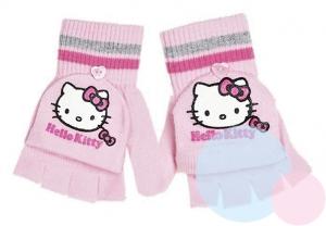 Rukavice Hello Kitty 2v1 , Velikost - Uni , Barva - Ružová