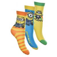 Ponožky Mimoni 3 ks , Velikost ponožky - 27-30 , Barva - Barevná