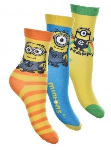 Ponožky Mimoni 3 ks , Velikost ponožky - 27-30 , Barva - Barevná