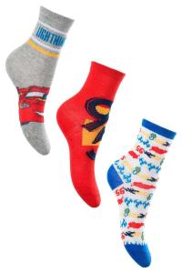 Ponožky Cars 3 kusy , Velikost ponožky - 23-26 , Barva - Barevná