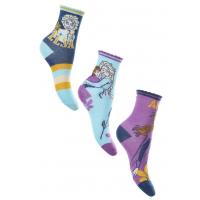 PONOŽKY Ľadové Kráľovstvo 3ks , Velikost ponožky - 23-26 , Barva - Modro-fialová
