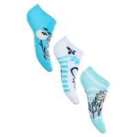 Ponožky Ledové Království 3ks , Velikost ponožky - 23-26 , Barva - Bielo-modrá