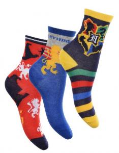 PONOŽKY HARRY POTTER 3ks , Velikost ponožky - 23-26 , Barva - Barevná