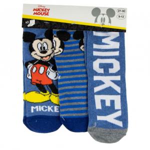 PONOŽKY MICKEY 3ks , Velikost ponožky - 23-26 , Barva - Modrá