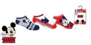 PONOŽKY MICKEY 3 ks , Velikost ponožky - 23-26 , Barva - Červeno-modrá