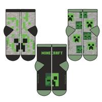 Ponožky Minecraft 3 ks , Velikost ponožky - 27-30 , Barva - Šedá