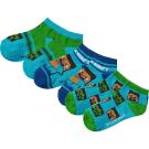 PONOŽKY MINECRAFT 3ks , Velikost ponožky - 23-26 , Barva - Modro-zelená