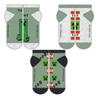 Ponožky Minecraft 3 ks , Velikost ponožky - 31-34 , Barva - Šedo-zelená