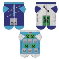 Ponožky Minecraft 3 kusy , Velikost ponožky - 29-30 , Barva - Modrá