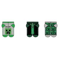 PONOŽKY MINECRAFT 3 ks , Velikost ponožky - 23-26 , Barva - Zelená
