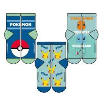 SADA 3 KS PONOŽKY POKÉMON , Velikost ponožky - 27-30 , Barva - Modrá
