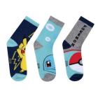 SADA 3 KS PONOŽKY POKÉMON , Velikost ponožky - 27-30 , Barva - Barevná