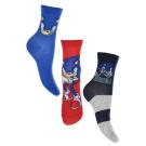 Sada 3 ks Ponožky Sonic Červená , Velikost ponožky - 23-26 , Barva - Červená