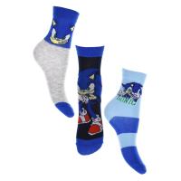 Sada 3 ks Ponožky Sonic Modrá , Velikost ponožky - 23-26 , Barva - Modrá