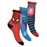 PONOŽKY SPIDERMAN 3ks , Velikost ponožky - 23-26 , Barva - Červeno-modrá