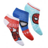 PONOŽKY SPIDERMAN 3 ks , Velikost ponožky - 23-26 , Barva - Modro-červená