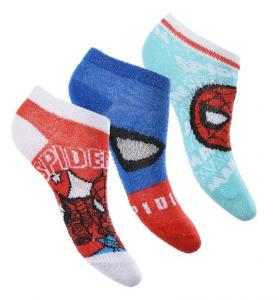 PONOŽKY SPIDERMAN 3 ks , Velikost ponožky - 23-26 , Barva - Modro-červená