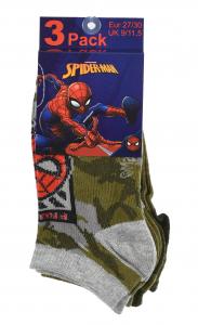 PONOŽKY SPIDERMAN 3ks , Velikost ponožky - 23-26 , Barva - Barevná