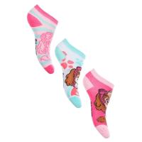 Ponožky Tlapková Patrola 3ks , Velikost ponožky - 23-26 , Barva - Růžovo-modrá