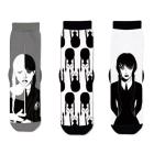 Sada 3 ks Ponožky Wednesday , Velikost ponožky - 27-30 , Barva - Černo-bílá