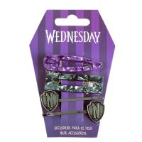 SADA 4 KS SPONKY A KLIPY DO VLASŮ WEDNESDAY , Barva - Fialová