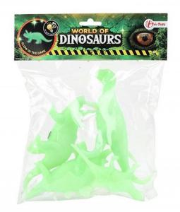 Figúrky dinosaurus svietiace 4ksd , Barva - Zelená