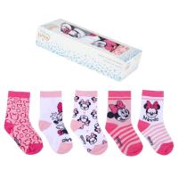 SADA 5 KS PONOŽKY MINNIE BABY , Velikost ponožky - 15 , Barva - Ružová