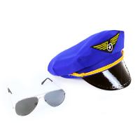 Čiapka pilot s okuliarmi , Barva - Modrá