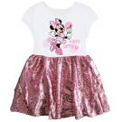 Šaty Minnie Mouse , Velikost - 122 , Barva - Bílo-růžová
