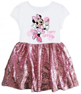 Šaty Minnie Mouse , Velikost - 104 , Barva - Bílo-růžová