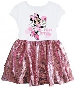 Šaty Minnie Mouse , Velikost - 128 , Barva - Bílo-růžová