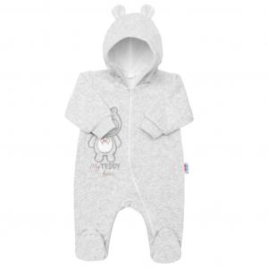 Semišový overal s kapucňou New Baby Sweetheart , Barva - Šedá