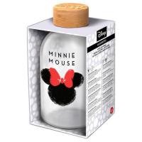 Sklenená fľaša Minnie , Velikost lahve - 620 ml , Barva - Černo-červená