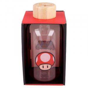 Sklenená fľaša Super Mario , Velikost lahve - 620 ml , Barva - Červená