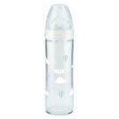 Sklenená fľaša NUK New Classic , Velikost lahve - 240 ml , Barva - Biela