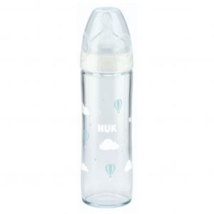 Sklenená fľaša NUK New Classic , Velikost lahve - 240 ml , Barva - Biela