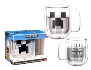 Sklenený hrnček Minecraft , Velikost lahve - 290 ml , Barva - Biela