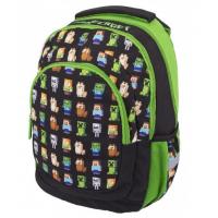 Školský batoh Minecraft , Barva - Černo-zelená