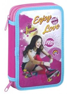 Penál Soy Luna dvoupatrový , Barva - Tmavo ružová