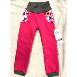 Softshellové kalhoty s fleecem Bonbonky , Barva - Ružová