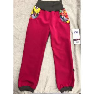 Softshellové nohavice s fleecom Motýliky , Barva - Ružová