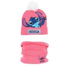 Súprava kulich a nákrčník Lilo a Stitch , Velikost čepice - 52 , Barva - Malinová