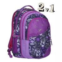 Študentský batoh 2v1 DANIEL Peace purple , Barva - Fialová