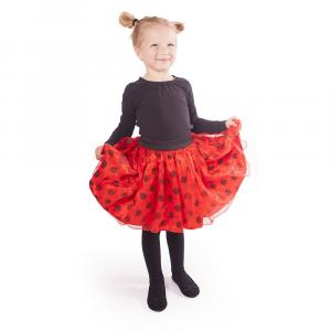 Sukne tutu Lienka s bodkami , Barva - Černo-červená