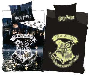 Svietiace obliečky Harry Potter znak , Barva - Tmavo modrá , Rozměr textilu - 140x200