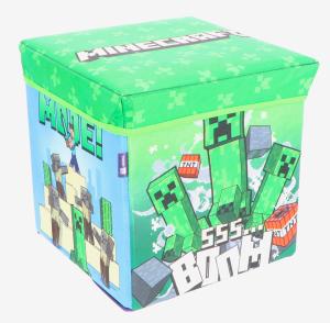 Taburet s úložným priestorom Minecraft , Barva - Zelená
