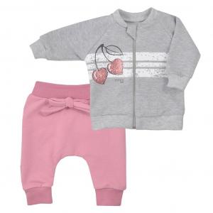 Tepláky a mikina Koala Cherry , Barva - Šedo-růžová