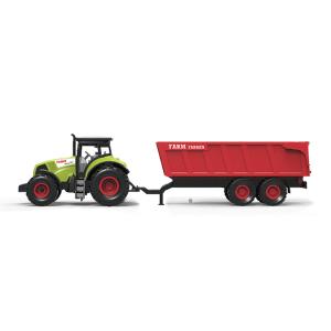 Traktor so zvukom a svetlom s červenou vlečkou , Barva - Červeno-zelená