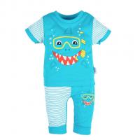 Tričko a tepláky New Baby Shark , Velikost - 68 , Barva - Tyrkysová